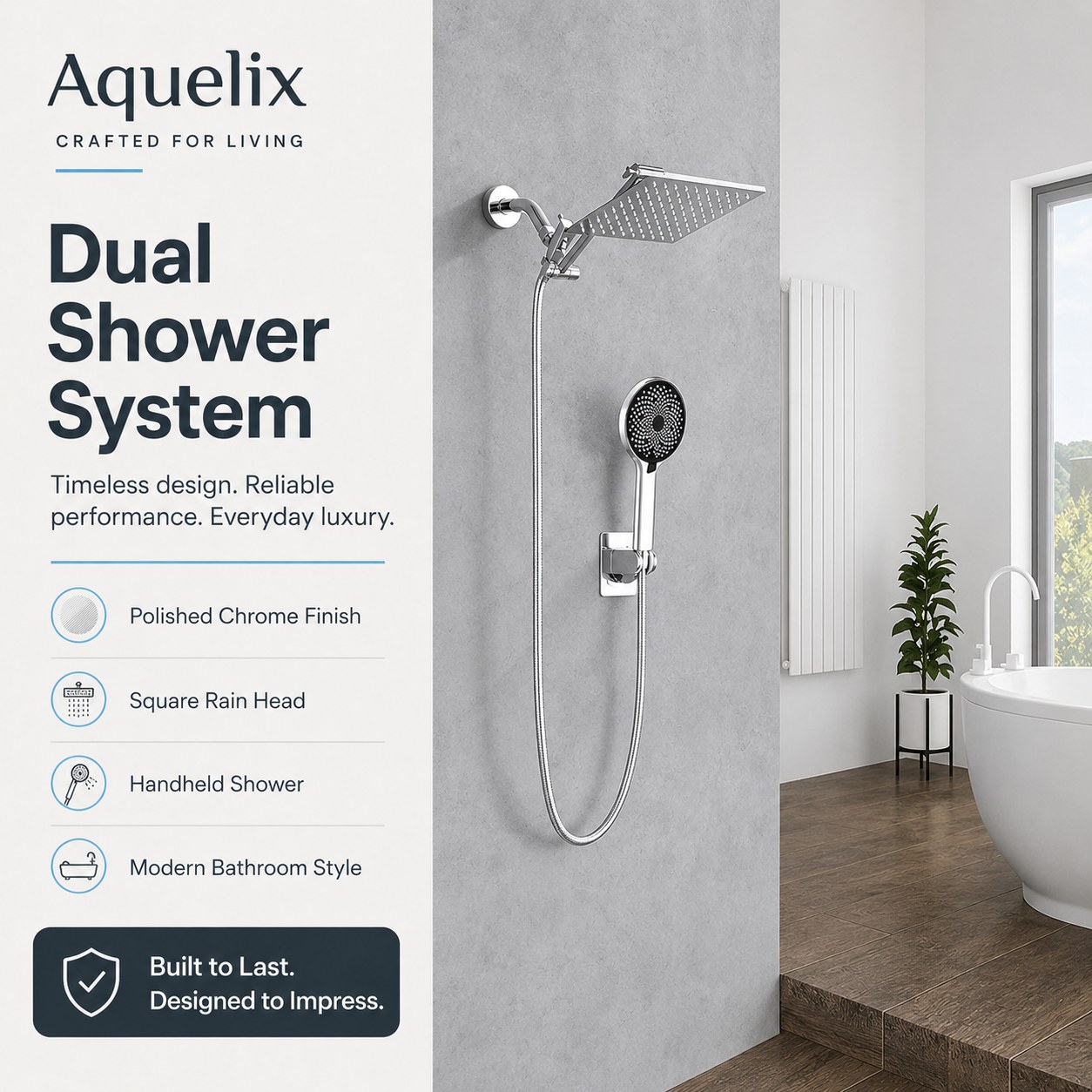 dual shower system for hotel projects - AQ-H220 Dual Shower System
