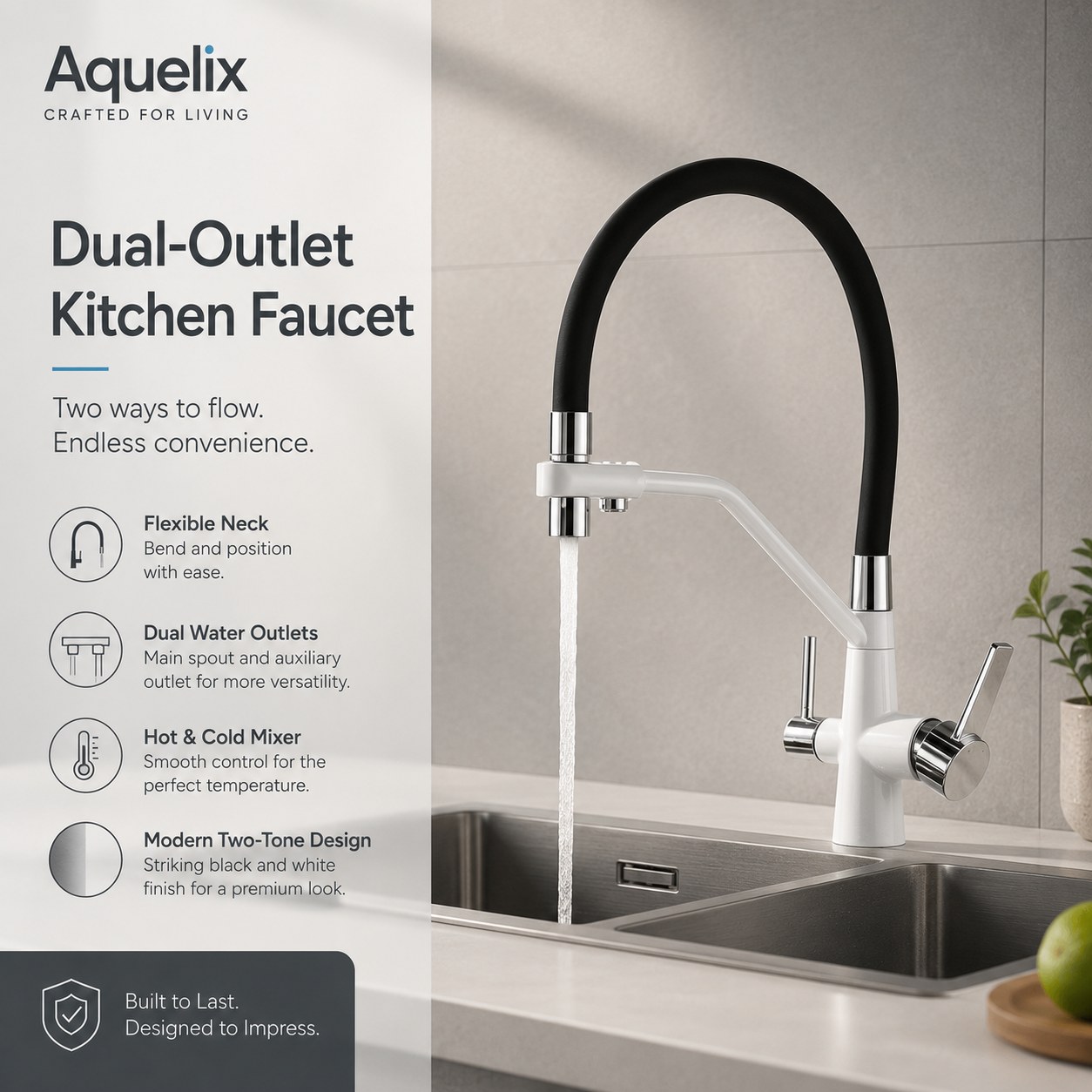 dual outlet kitchen faucet OEM - AQ-K180 Dual-Outlet Kitchen Faucet