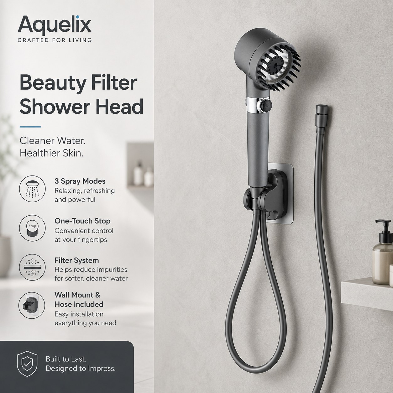 beauty filter shower head wholesale - AQ-S390 Beauty Filter Shower Head