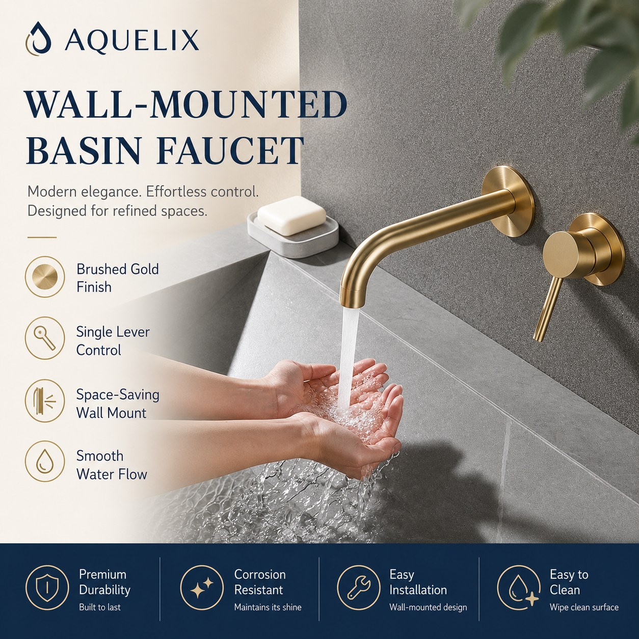 wall mounted basin faucet OEM - AQ-B460 Wall-Mounted Basin Faucet