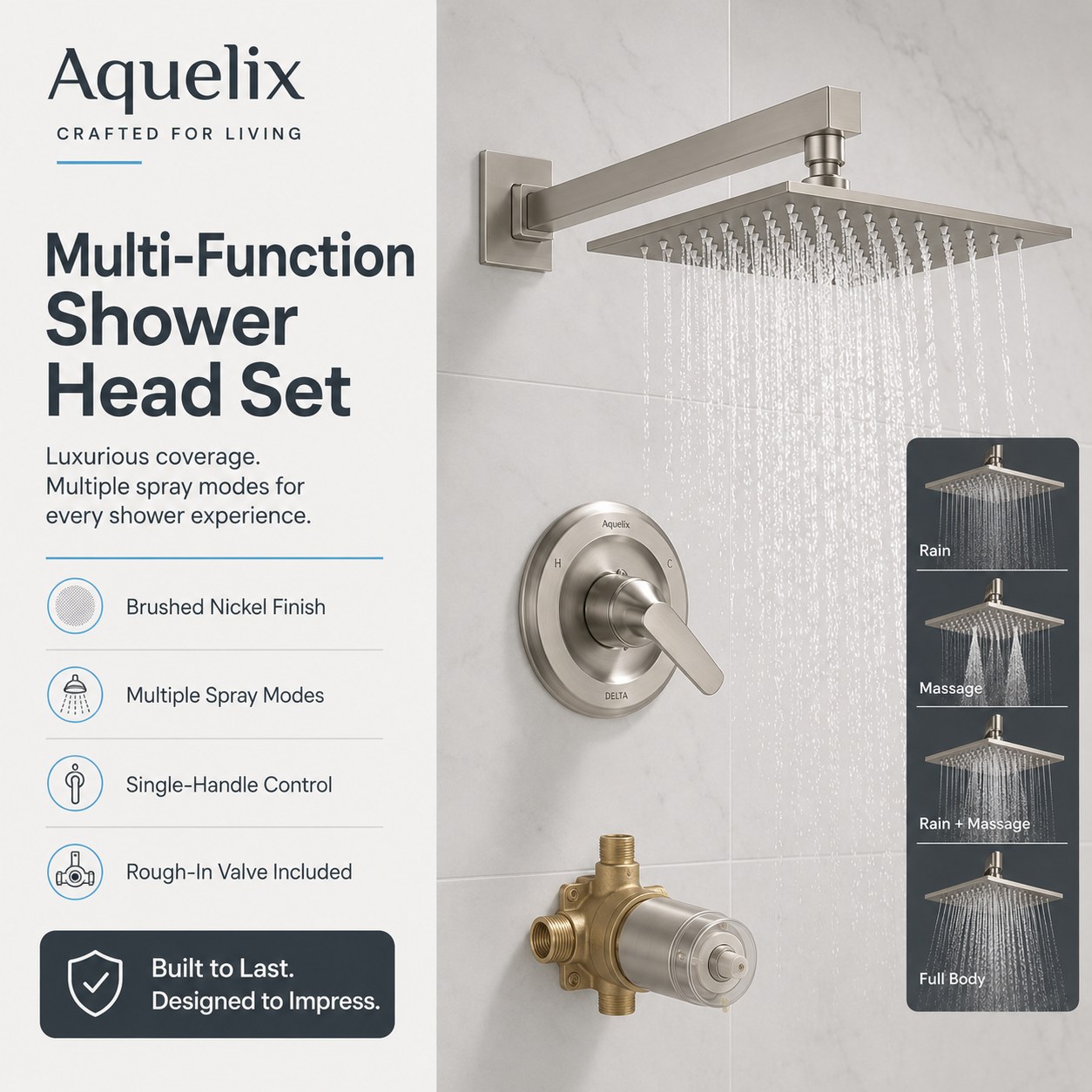 multi function shower head set wholesale - AQ-S540 Multi-Function Shower Head Set