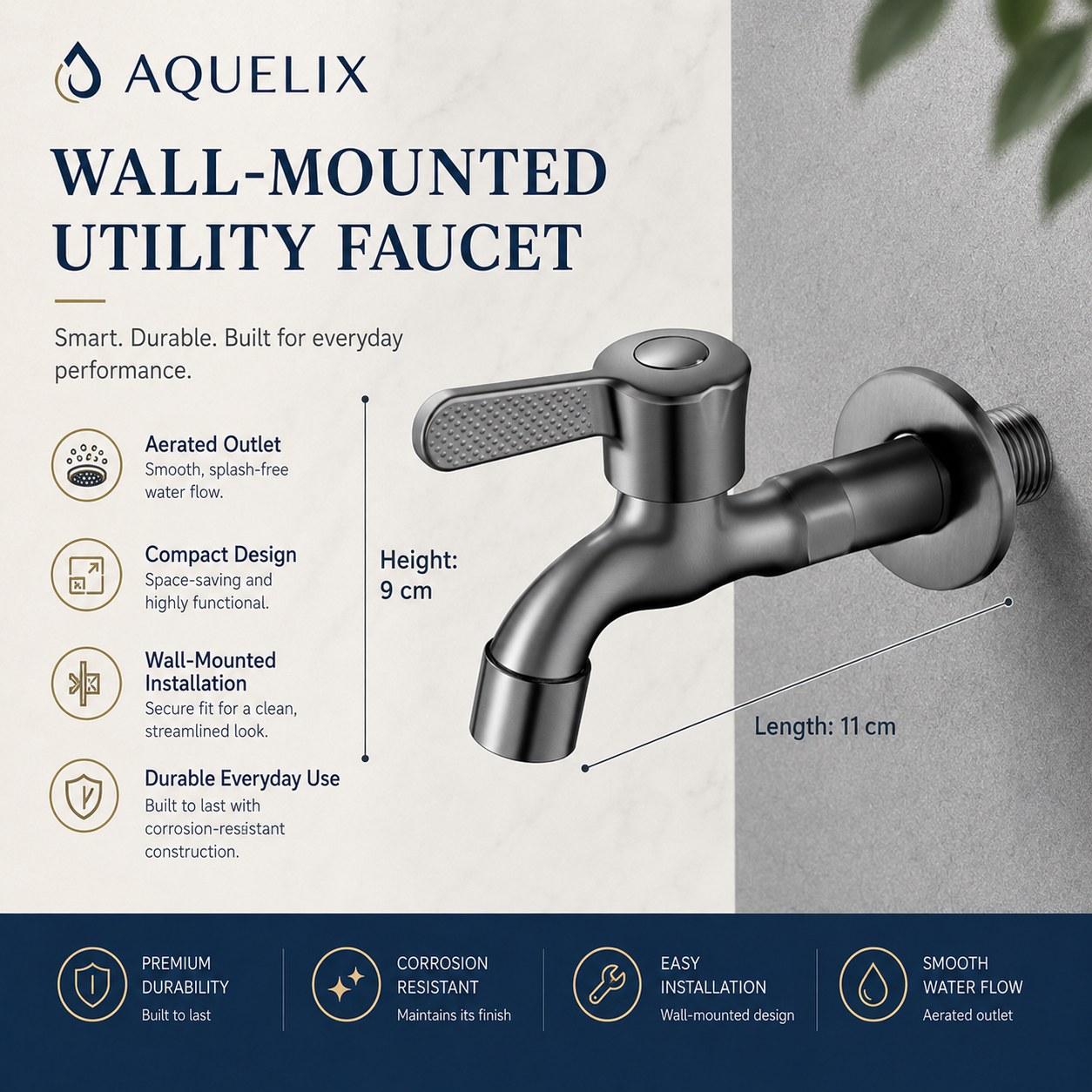 wall mounted utility faucet wholesale - AQ-B580 Wall-Mounted Utility Faucet