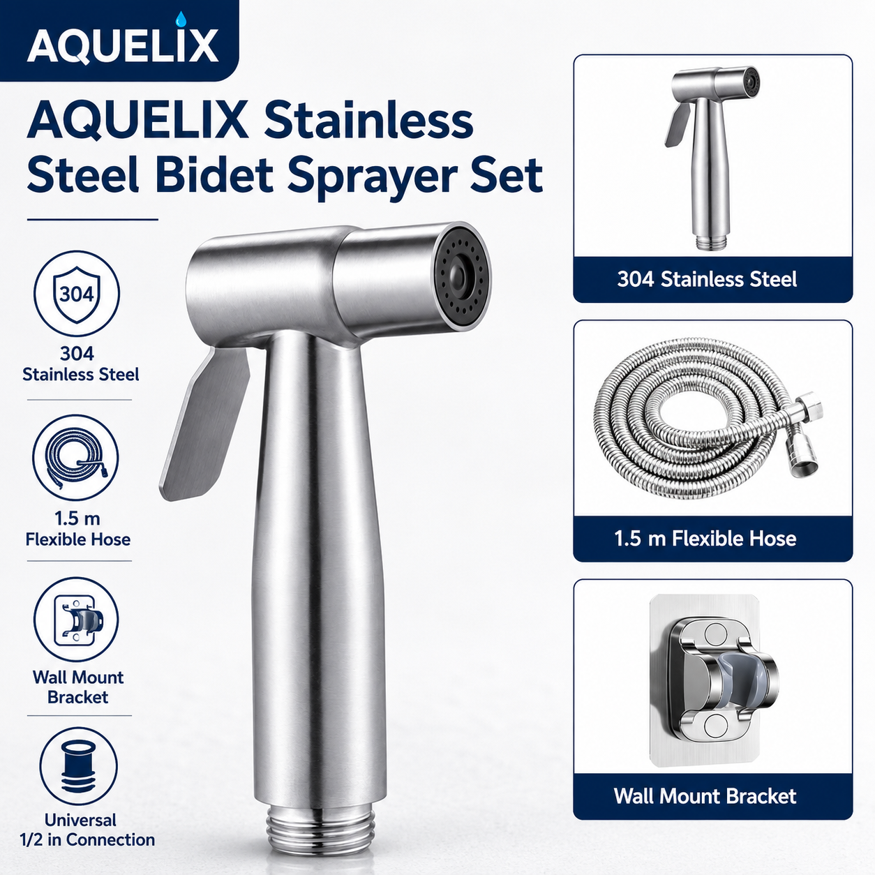 Pull-out kitchen faucet brushed nickel  - Aquelix B2B manufacturer
