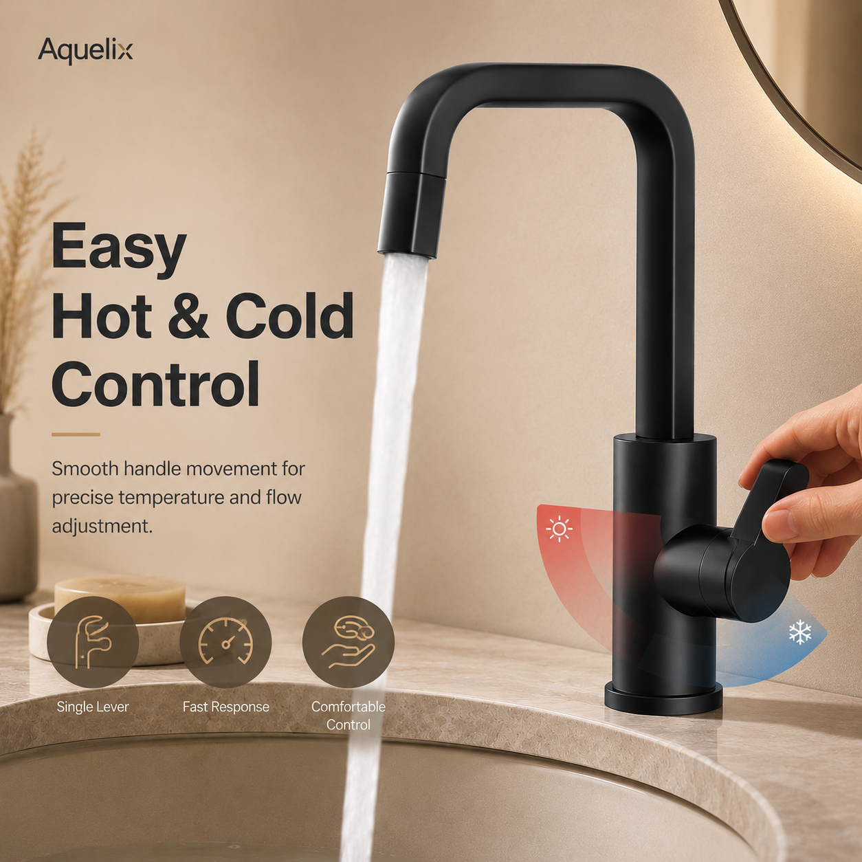 Matte Black Hot and Cold Kitchen Faucet - matte black kitchen faucet hot cold