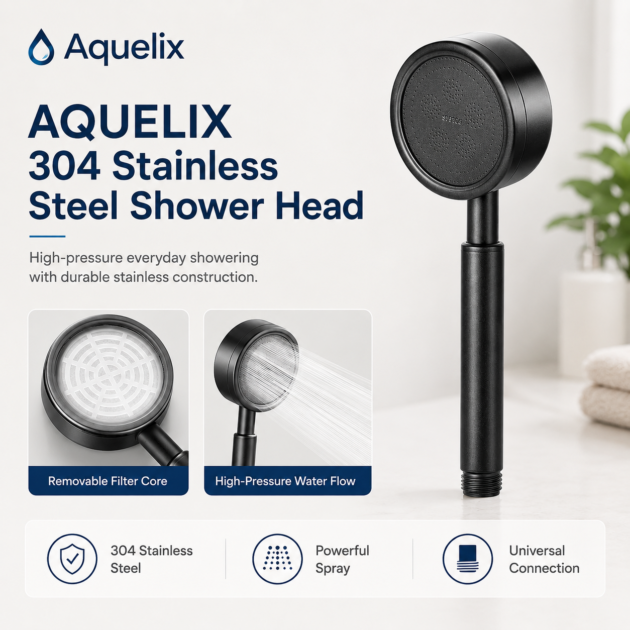 304 Stainless Steel Shower Head - 304 stainless steel shower head