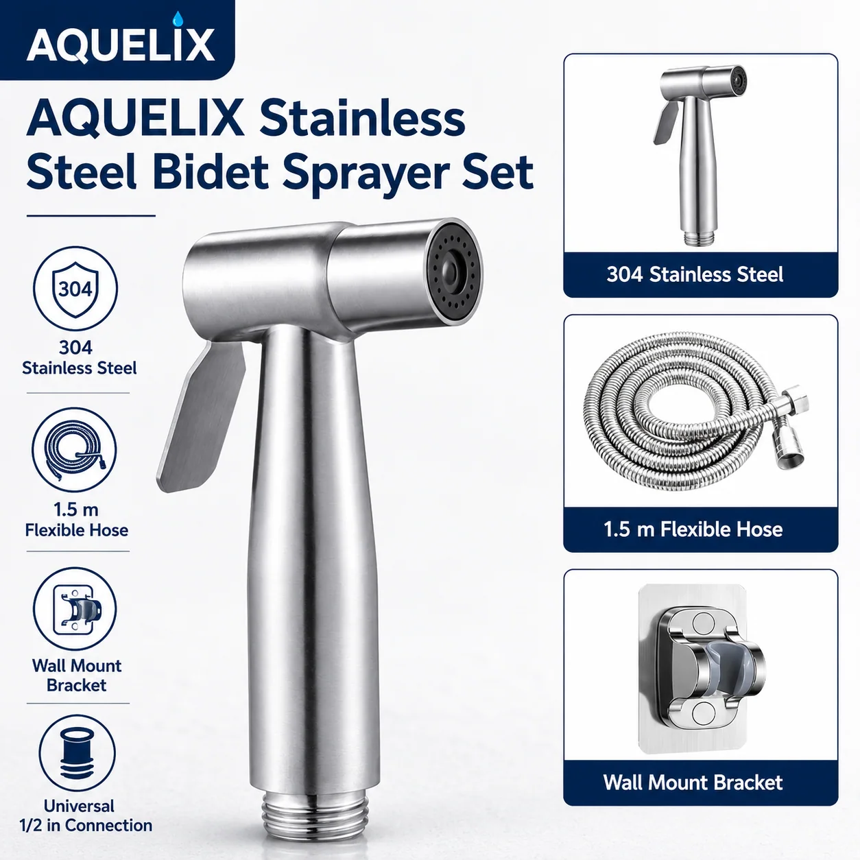 Stainless Steel Bidet Sprayer Set - stainless steel bidet sprayer set