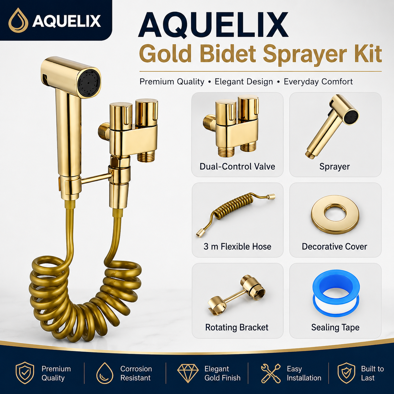 Gold Bidet Sprayer Kit - gold bidet sprayer kit