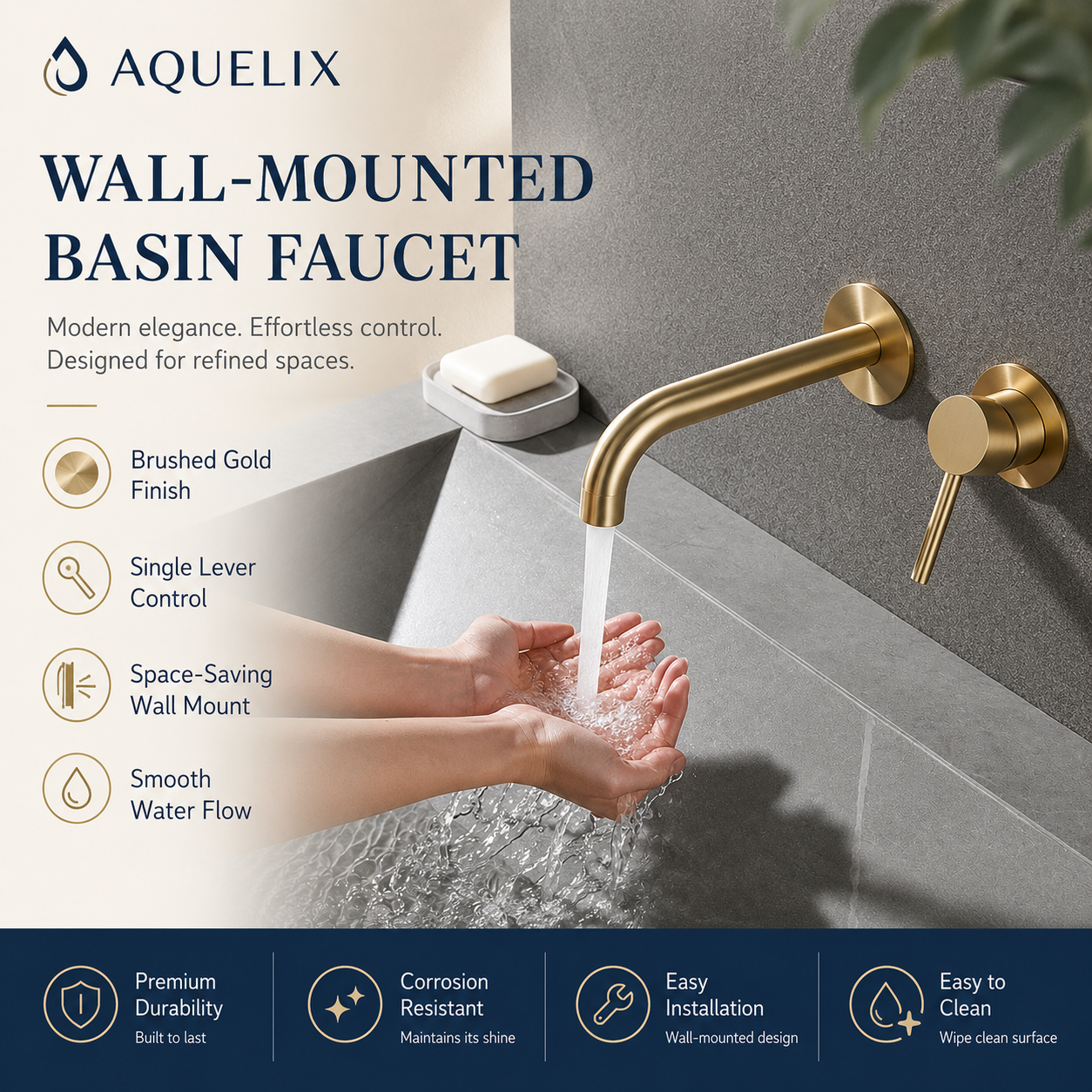 Wall-Mounted Basin Faucet - wall mounted basin faucet gold