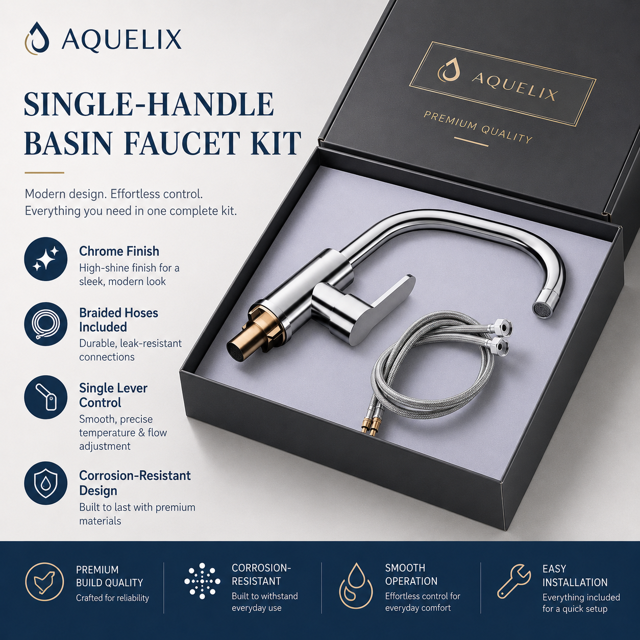 Single-Handle Basin Faucet Kit - single handle basin faucet kit