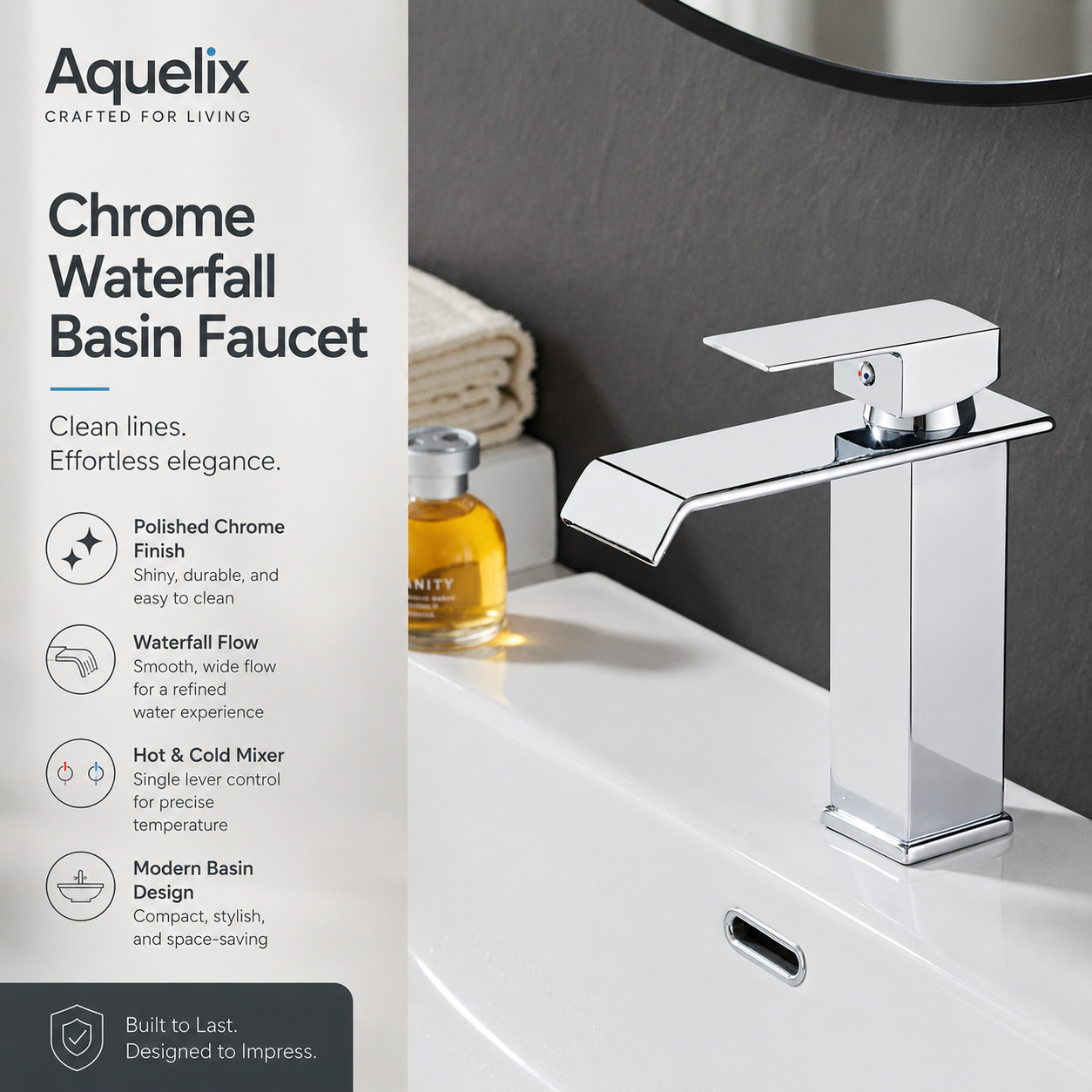 Chrome Waterfall Basin Faucet - chrome waterfall basin faucet