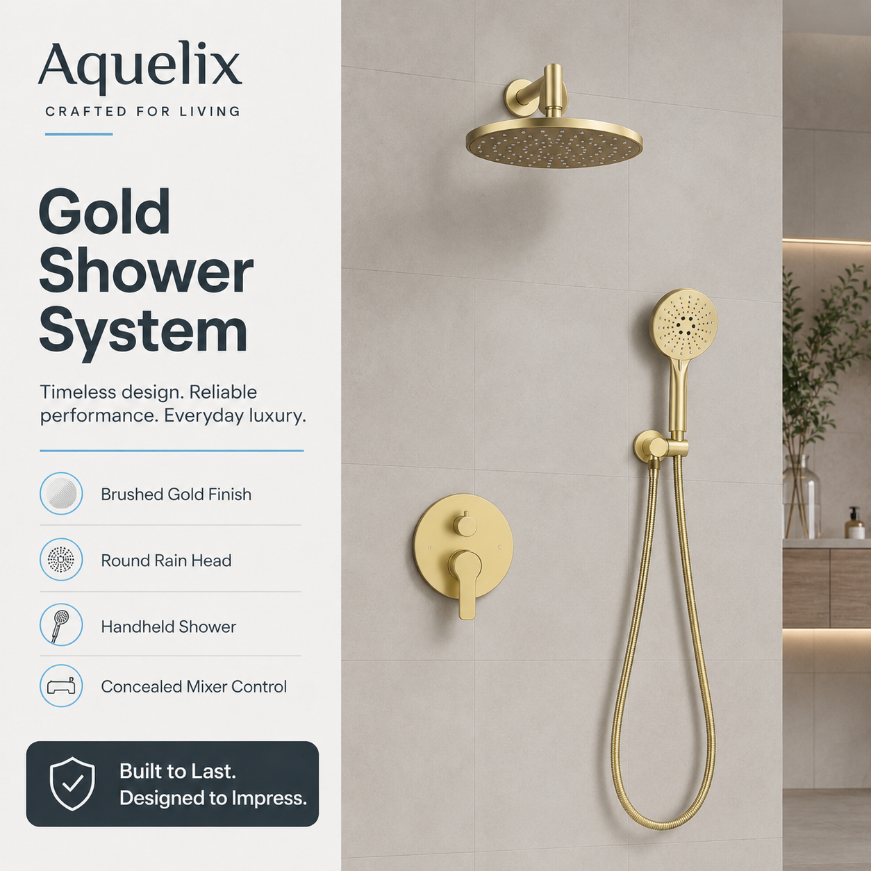Gold Shower System - Aquelix Shower Systems