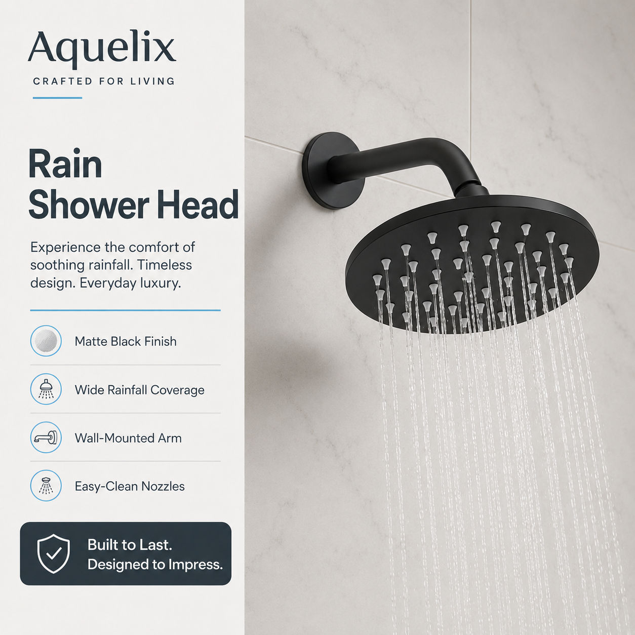 Rain Shower Head - black rain shower head